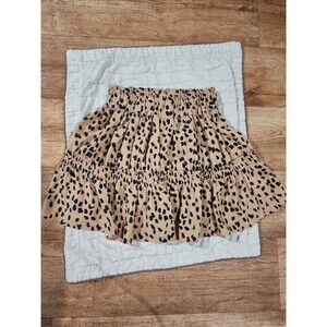 Main Strip Womens Skirt Size Small S Leopart Print Shift Brown High Waist